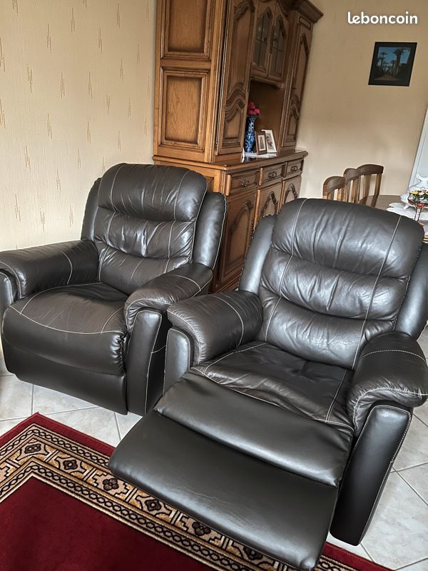 Ensemble canapé cuir relax (image 3)