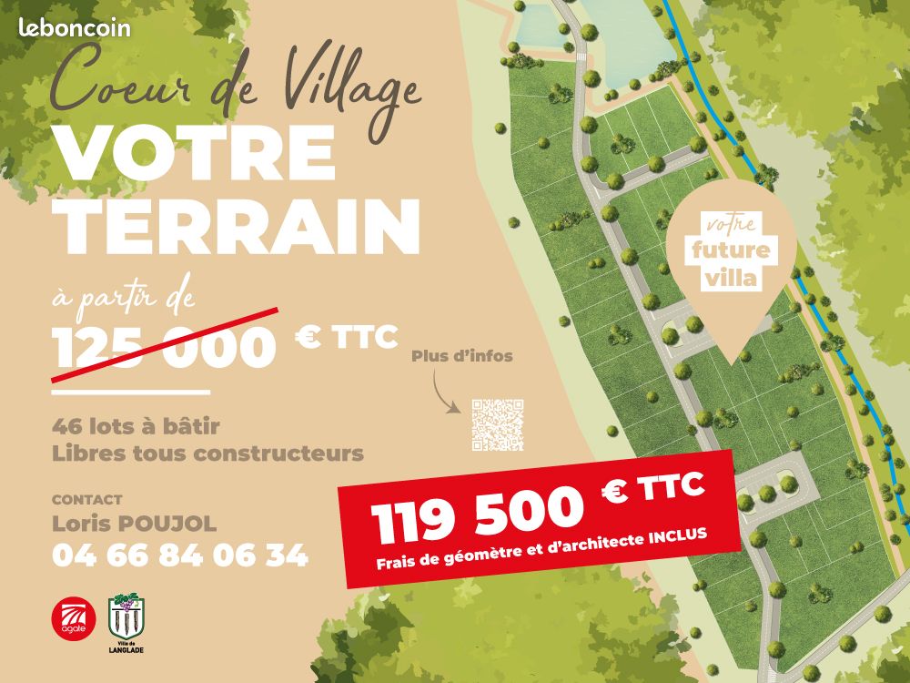 Terrain à bâtir · à Langlade · 119 500 €