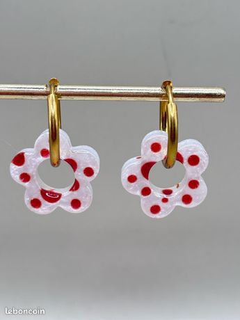 Boucles d'oreilles pendentif résine upcyclées GAÏA – Tête d'orange
