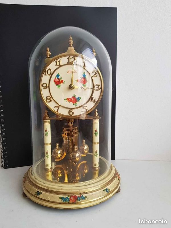 Pendule 400 jours vintage Kundo sous globe en verre (image 2)