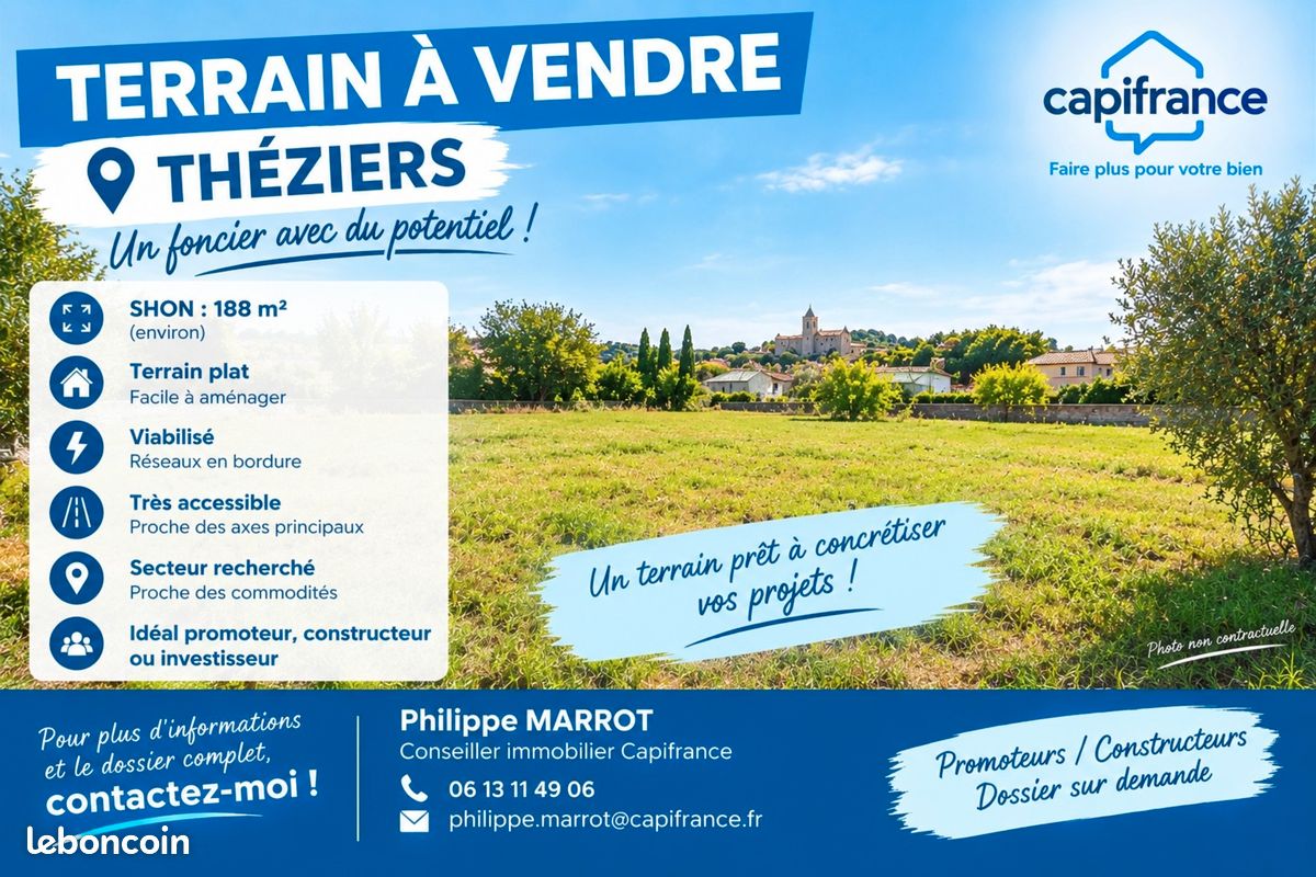 Terrain 827 m² Theziers · à Théziers · 125 500 €