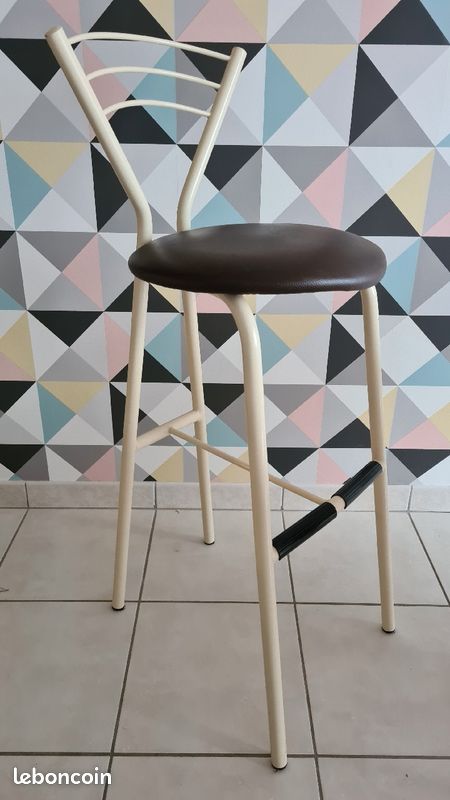 1 Tabourets bar marron/crème (image 1)