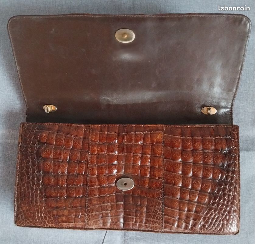 Sac à main, pochette en peau de crocodile véritable (image 4)
