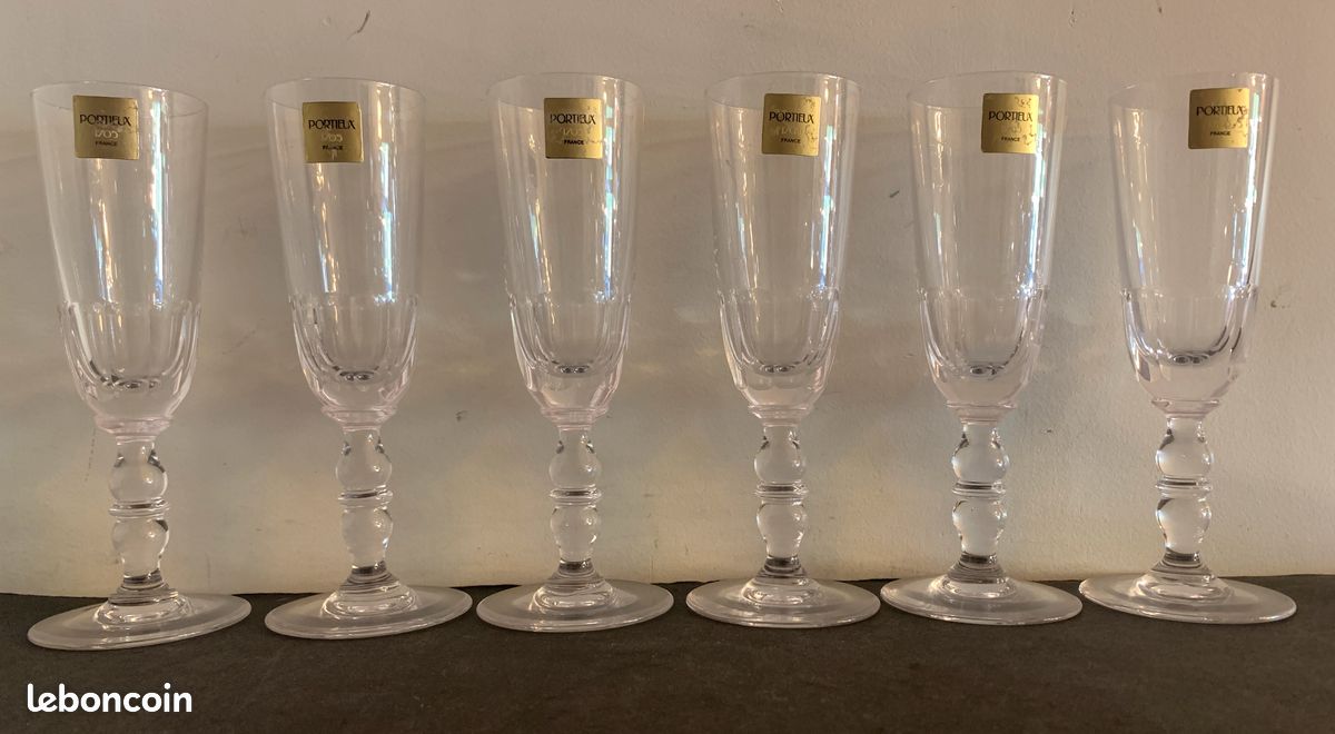 Lot De 6 Flûtes à Champagne "Paillettes" 12cl Or