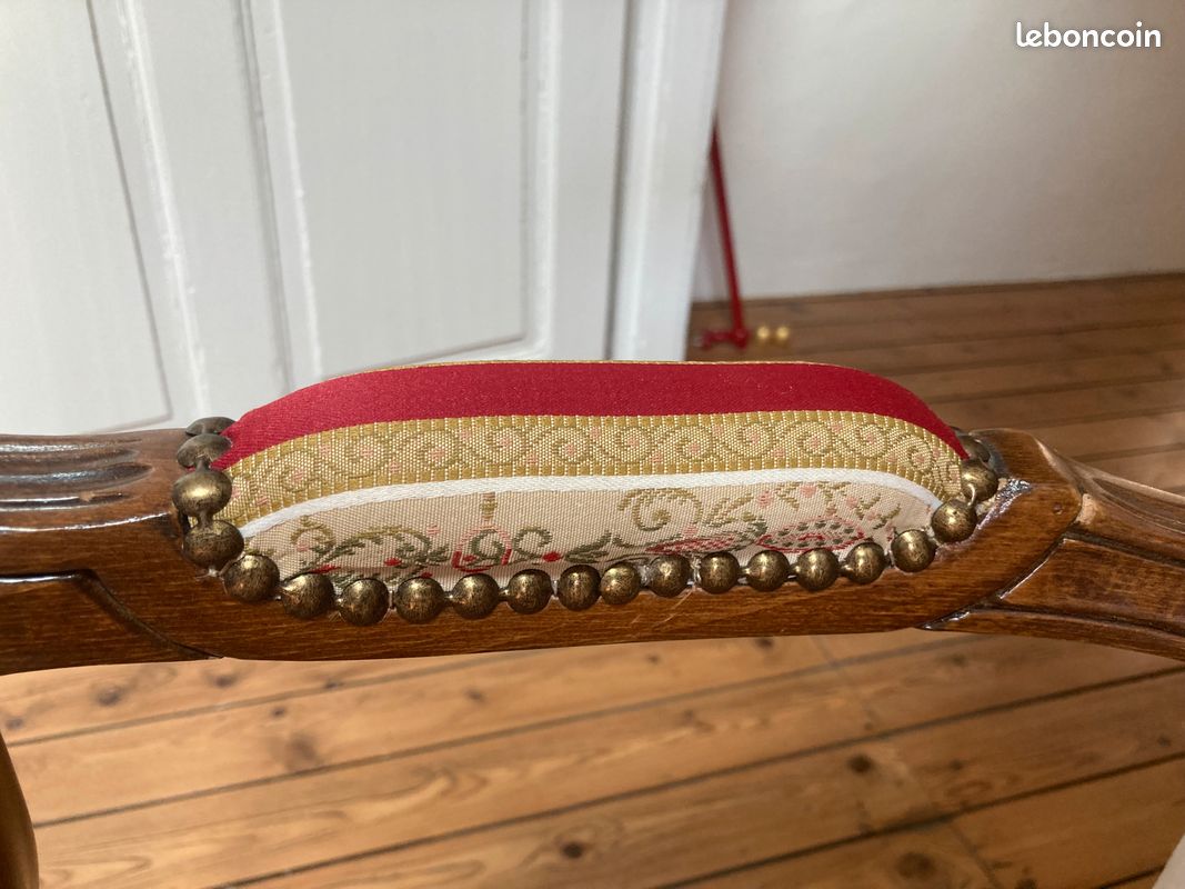 Banquette ancienne 2 places style Louis XV – bois sculpté – très bon état (image 7)
