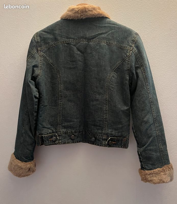 Blouson Jean doublé - Femme – Marque : Camaïeu - Taille : 36- Vintage (image 2)