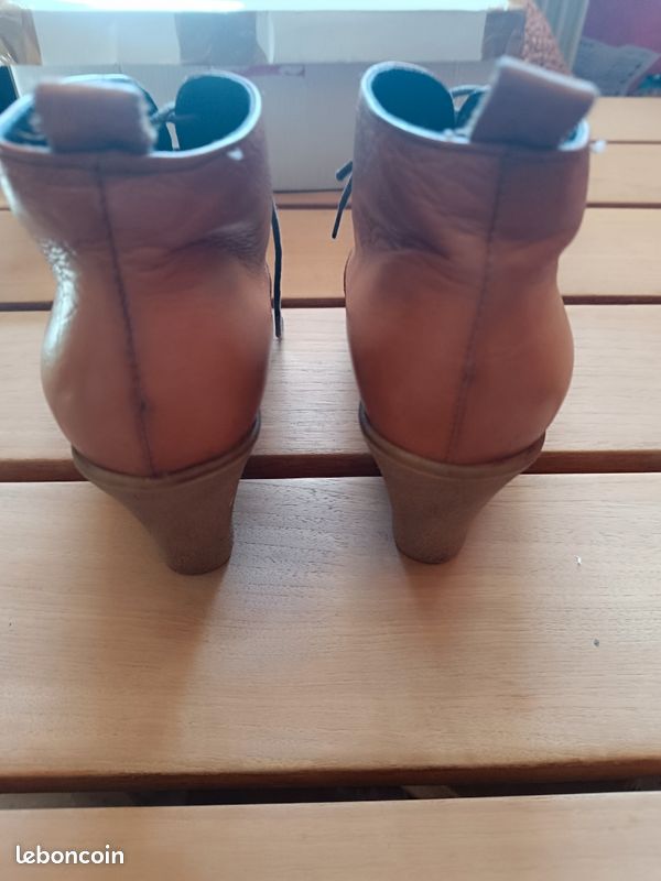 Bottines compensées en cuir Très bon état (image 10)