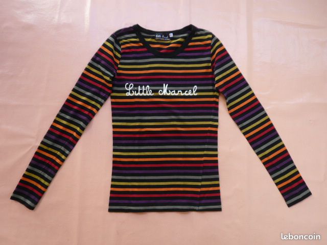 T-Shirt Little Marcel Taille XS - Rayures - Occasion Très Bon État