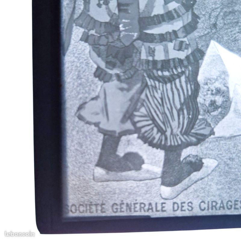 Rare Plaque de projection publicitaire verre réclame ancienne Cirage Jacquot Clowns Cirque c.1900 (image 5)