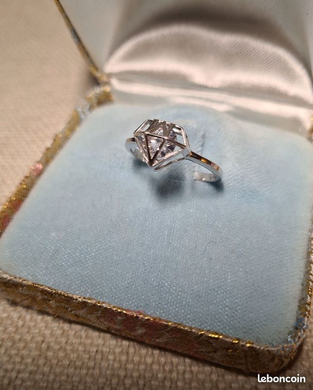 Bague Geometrique Diamant en Argent 925 Neuve (image 2)