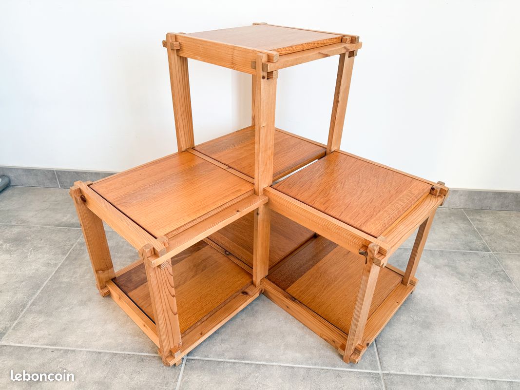 Etagère, bibliothèque en pin, années 70/80' (image 4)