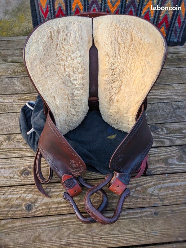 Dos Cinch Western Cuir Selle Cheval Flanc Arrière Avec Billets F/Expédition