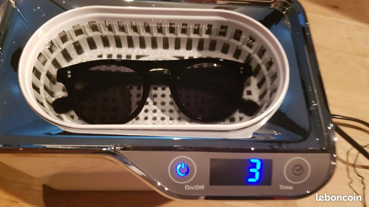 Nettoyeur Ultrasons 50W, 600ML Nettoyant Lunettes de Vue Ultrasonic Cleaner 42KHz avec 5 Modes de Nettoyage, Fonction Tactile, Panier et Support à Montres pour Bijoux Montres Colliers (image 3)