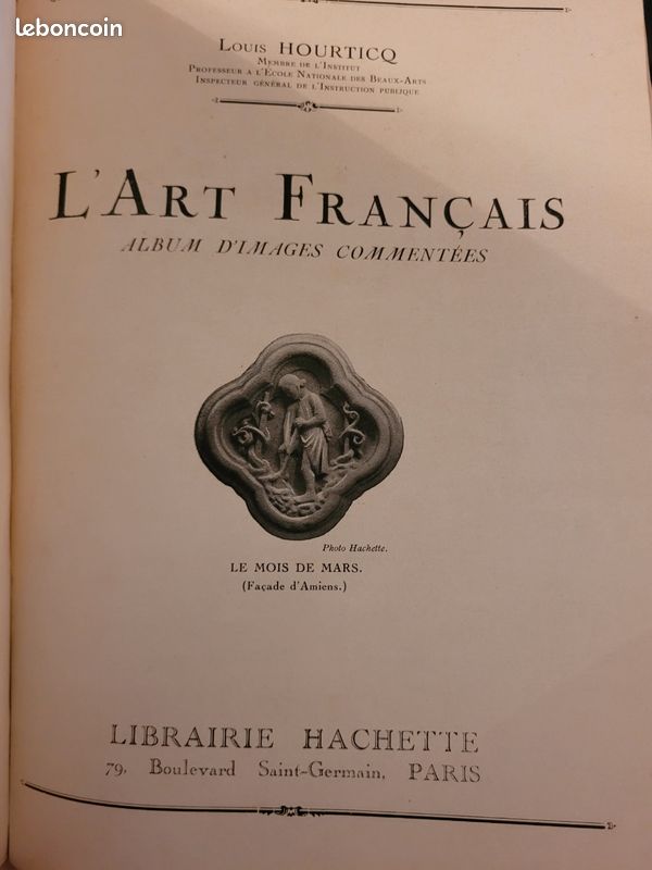 L'art français Images commentées Louis Hourticq Hachette Livre ancien histoire patrimoine (image 3)