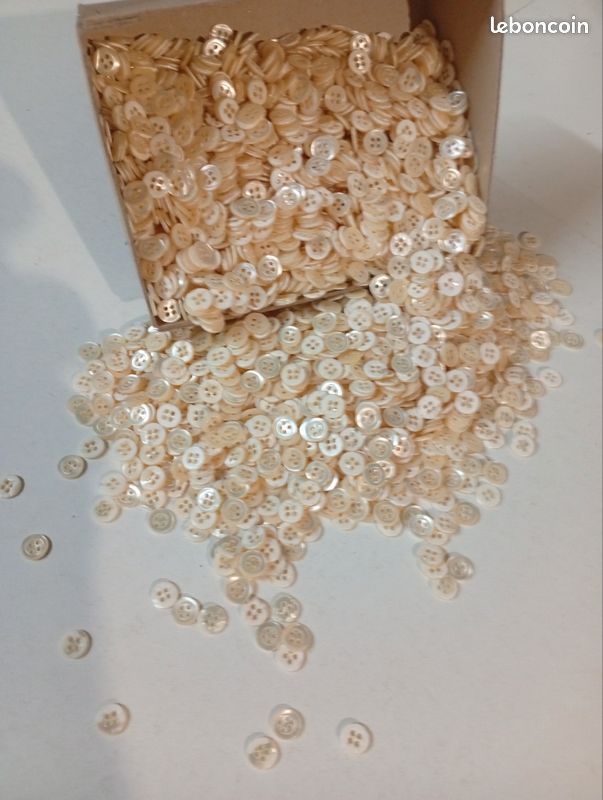 Lot de de+ 1000 Bouton nacre blanc (image 3)