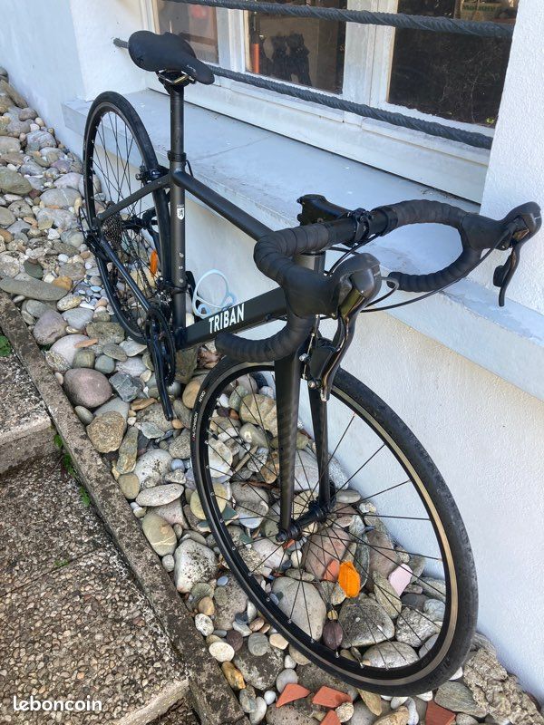 Vélo de Route TRIBAN RC 120 Disque Marine/Orange Cintre plat
