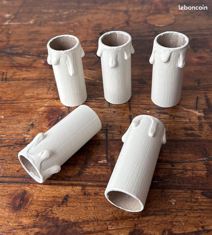 🐺 Fausse bougie de lustre en carton peint 🕯️ (image 1)