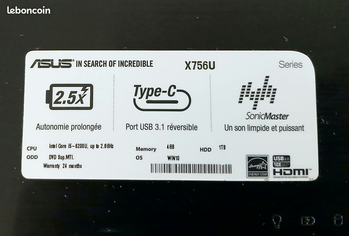 PC Portable Asus i5 - 6eme gen (image 4)
