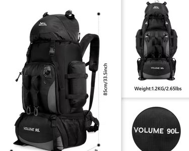 Aytop 90L Sac à Dos De Randonnée Imperméable - Sac Trekking Léger Grande Capacité Pour Homme Et Femme - Noir