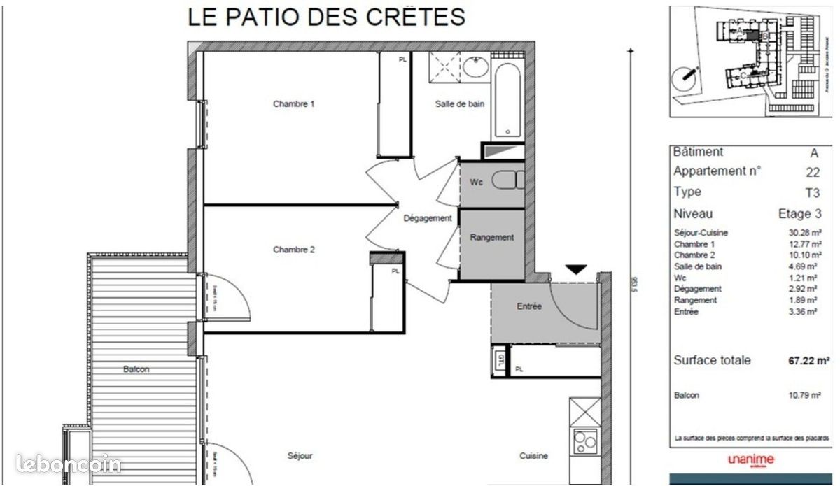 Appartement 3 pièces 67 m² · à Cluses · 67 m² · 866 €/mois
