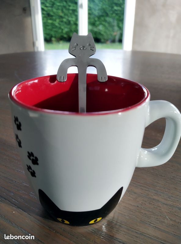 Set De 2 Tasses à Café Porcelaine Fine Motif Chats Musiciens - Hauteur 7,5 Cm Avec Boîte Assortie