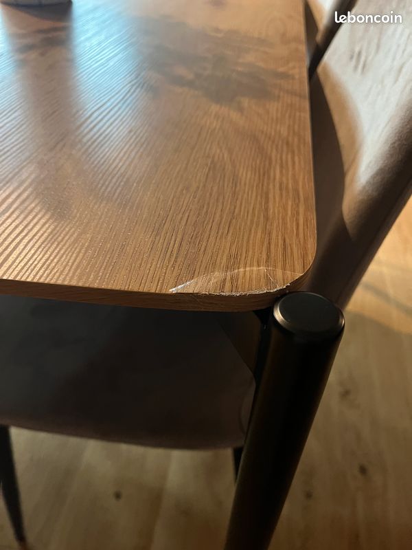 Table bois pieds métal (image 3)
