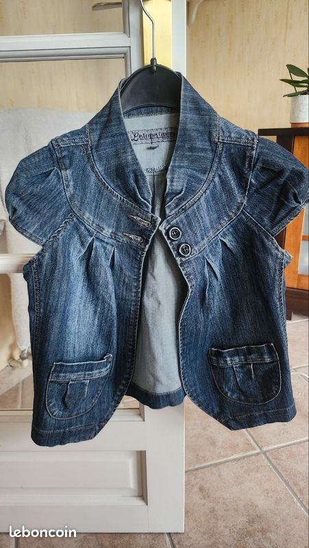 Veste Sans Manches Veste En Jeans Manche Courte Veste Courte Sans