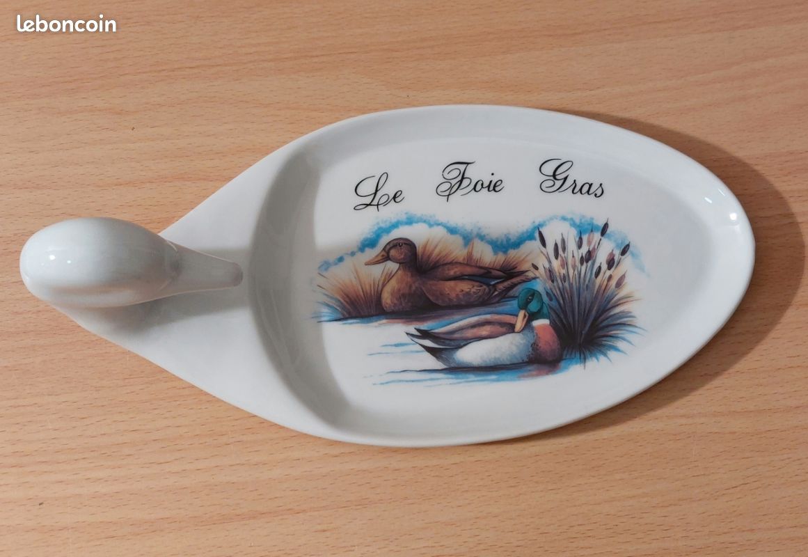 Plat à Foie Gras En Faïence – Décoration Canard – Fait Main – Occasion