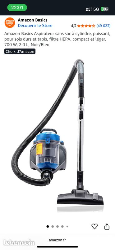 Amazon Basics Aspirateur Sans Sac Amazon Amazon Filtre Hepa