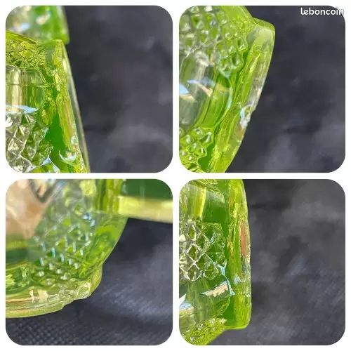 Salière Double Vintage En Ouraline – Jaune – Cristallerie De Reims