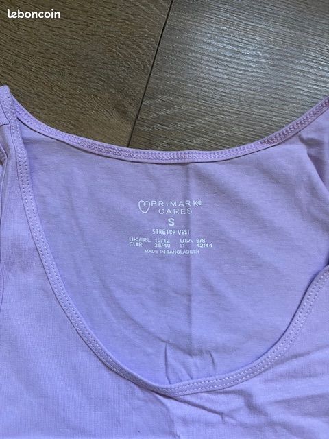 Lot 2 Débardeurs mauve et beige femme Primark S (image 3)