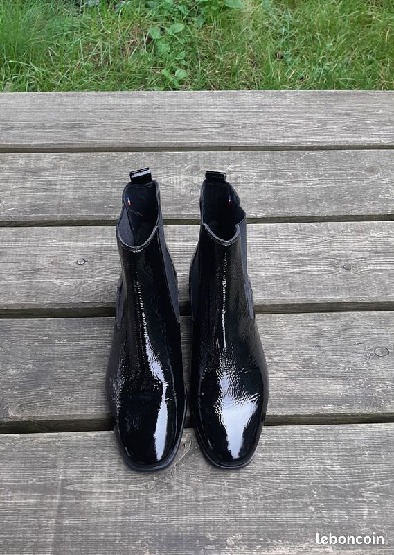 Bocage Bottines Chelsea Cuir Noir Femme Boots Bottines Bocage