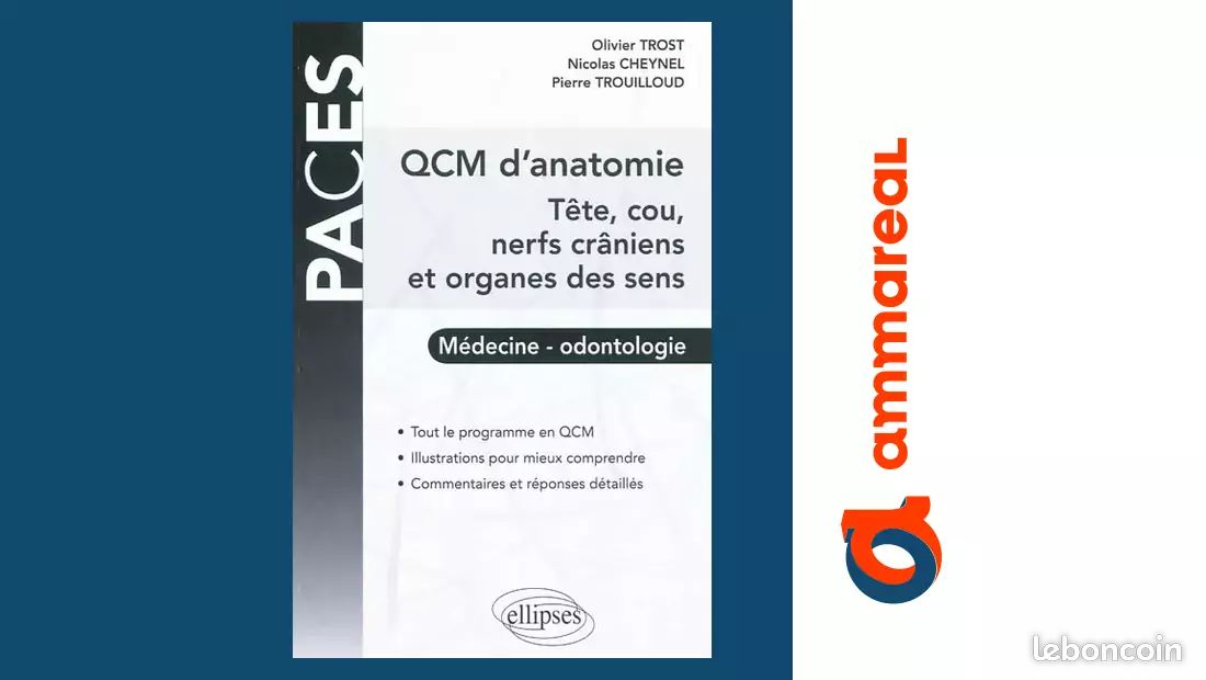 QCM d'Anatomie Tête & Cou Nerfs Craniens & Organes des Sens Odontologie - Pierre Trouilloud, N... (image 1)