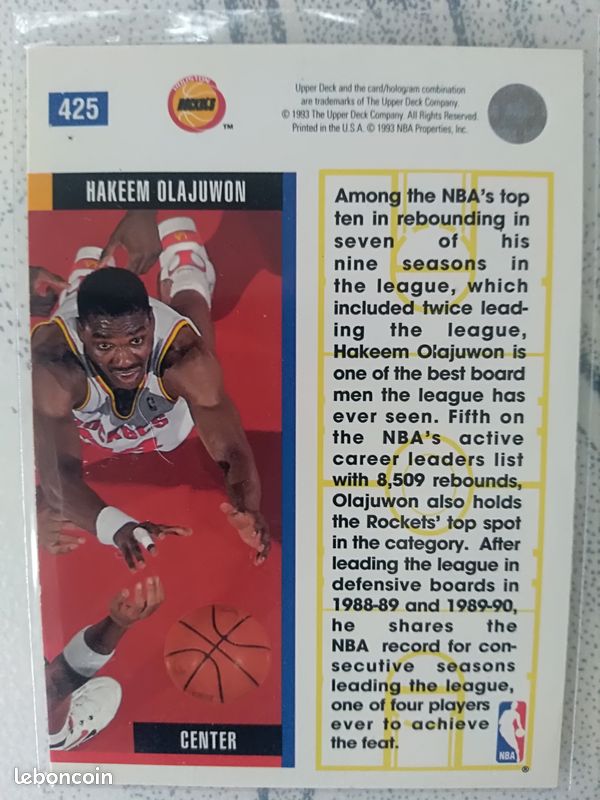 Lot complet 15 cartes EB 1993 94 Hakeem Olajuwon, Dennis Rodman,... (image 6)