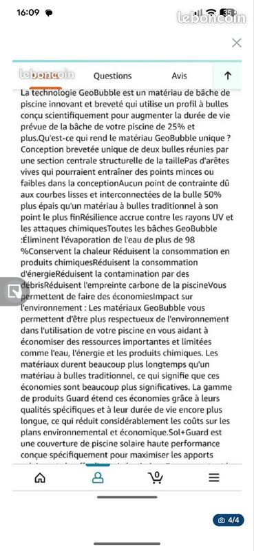 Bâche à bulles 3 x 2 m piscine enterrée ou hors sol 500 microns geobubble fabrication française (image 4)