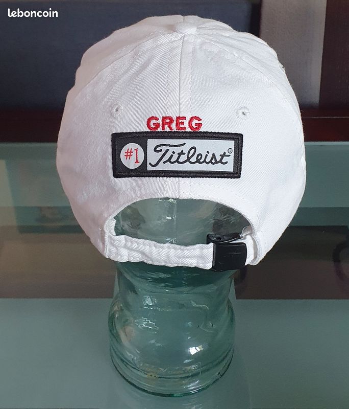 Casquette Blanche Titleist / FootJoy #1, Coton, Logo Brodé, Ajustable, Mexico, Vintage, Floqué Greg (image 11)