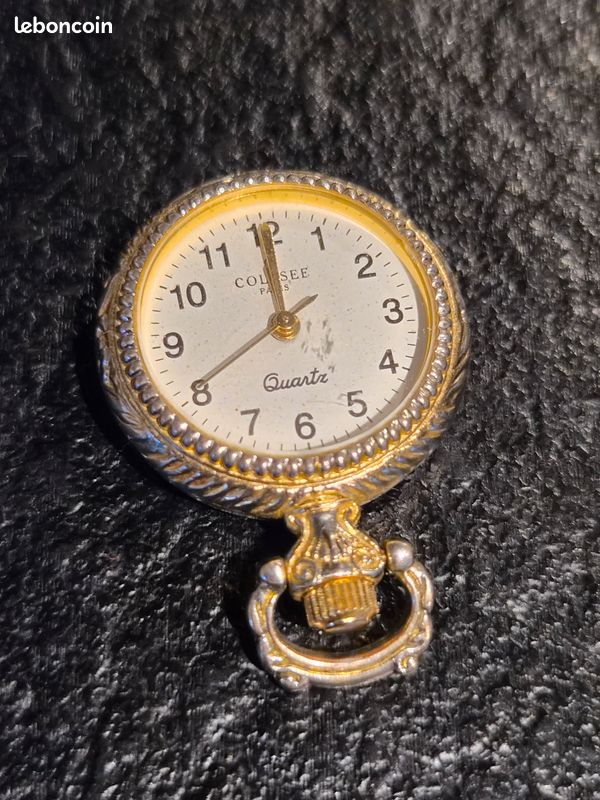 Petite montre pendentif quartz Col-See Paris (Diamètre 25 mm) - Motif floral (image 8)
