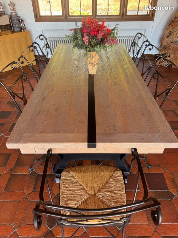 Chaise fer forgé et paille neuve (image 1)