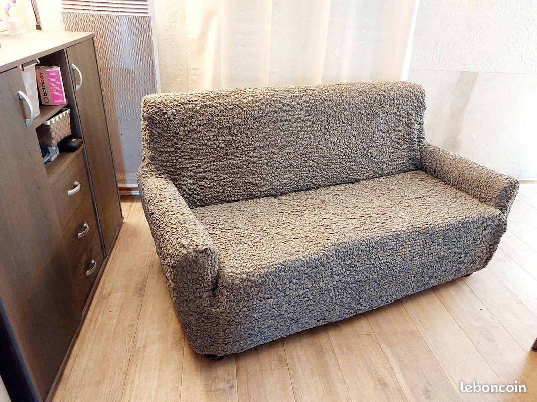 6 housses de canapé et de fauteuil extensibles - fabrication ITALIENNE - 3 housses NEUVES + 3 housses TBE (image 2)