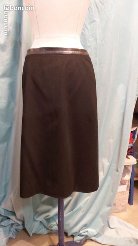 Jupe Noire Apostrophe En Laine Fine - Taille 40 - Occasion Très Bon état