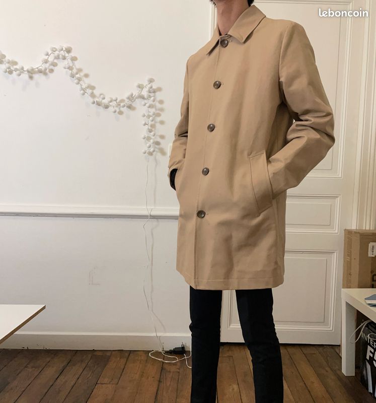 Veste longue beige (image 4)