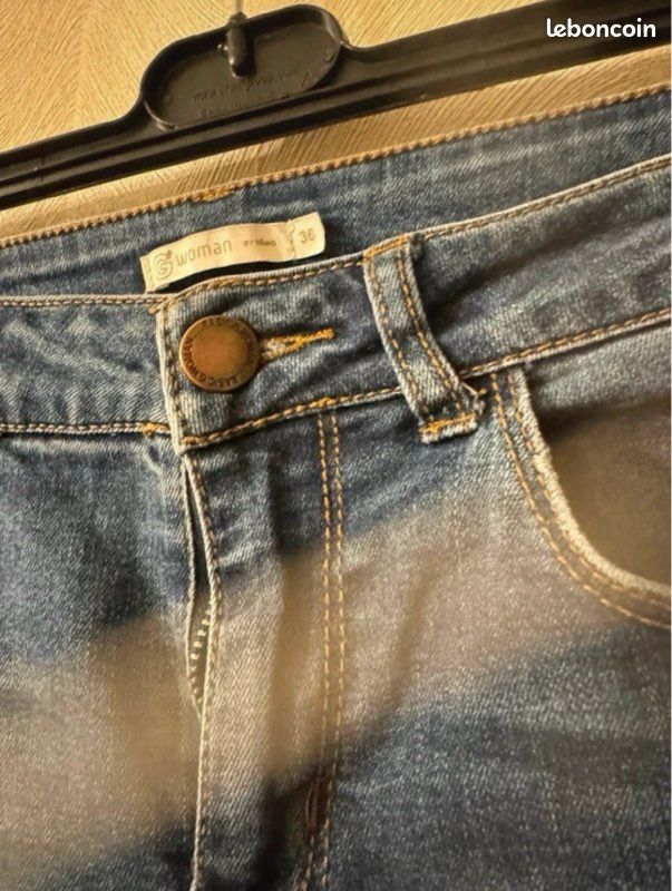 Jeans bleu marine push up slim t aille 38 gemo, met en valeur les fesses (image 4)