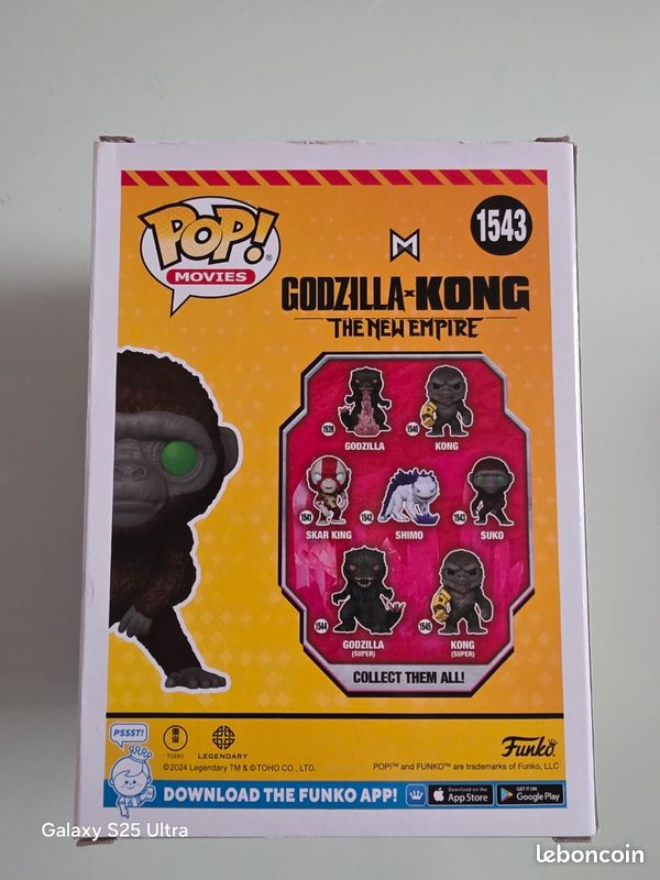 Figurine en vinyle funko pop  movies #1543 de suko issu du film "godzilla x kong 2 - le nouvel empire" sous licence officielle godzilla vs kong dans sa boîte fenêtre, 10cm, 145g. 2024 funko (image 3)