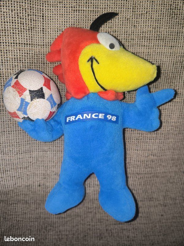 Peluche Footix - Mascotte Coupe Du Monde 1998 - France - 10 Pouces - Occasion