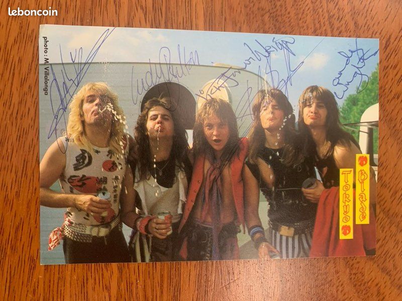 RARE - photo dédicacée par TOKYO BLADE + courrier lancement fan club 1990 (image 2)