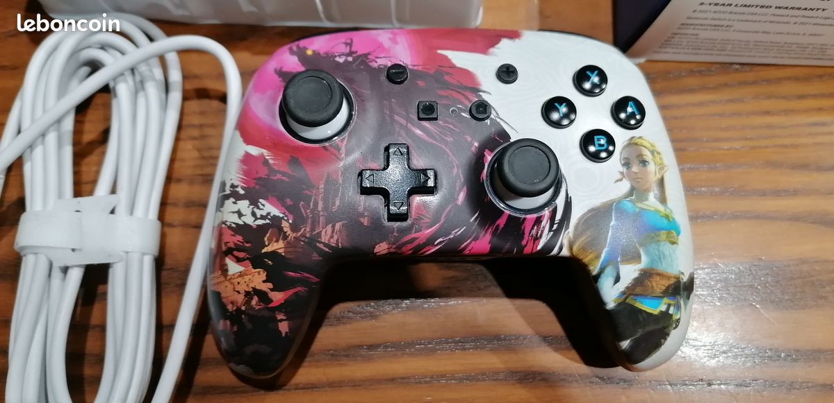 Manette Pro Nintendo switch à batterie zelda link rose Bluetooth