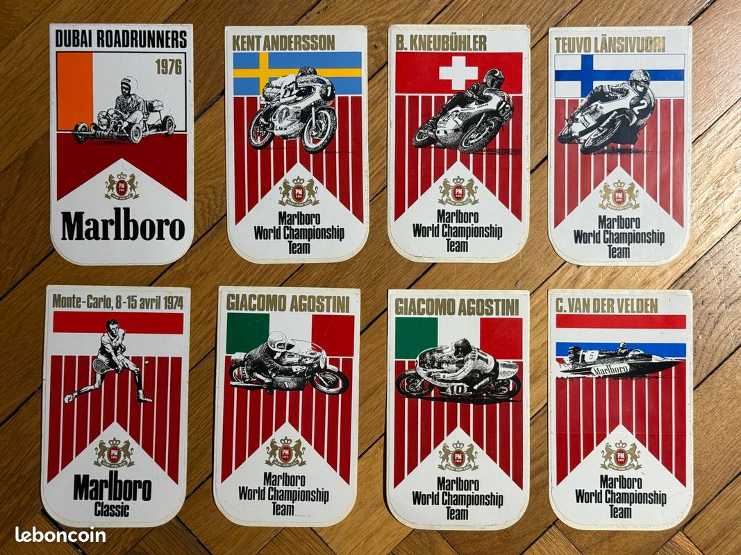 Autocollant Vintage – Marlboro, Tennis, Teachers – Années 80 – Original Italie