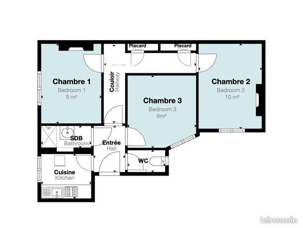 Appartement a louer paris-9e-arrondissement - 1 pièce(s) - 50 m2 - Surfyn