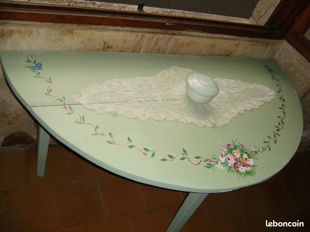 Ancienne table demi-lune en chène (image 3)