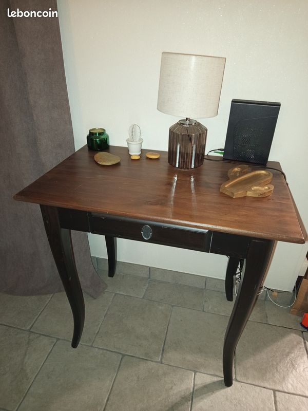 Console noire et dessus bois (image 1)